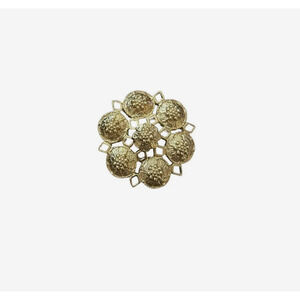 Vintage Sarah Coventry Brooch Round Star Flower Gold Tone Signed Pin